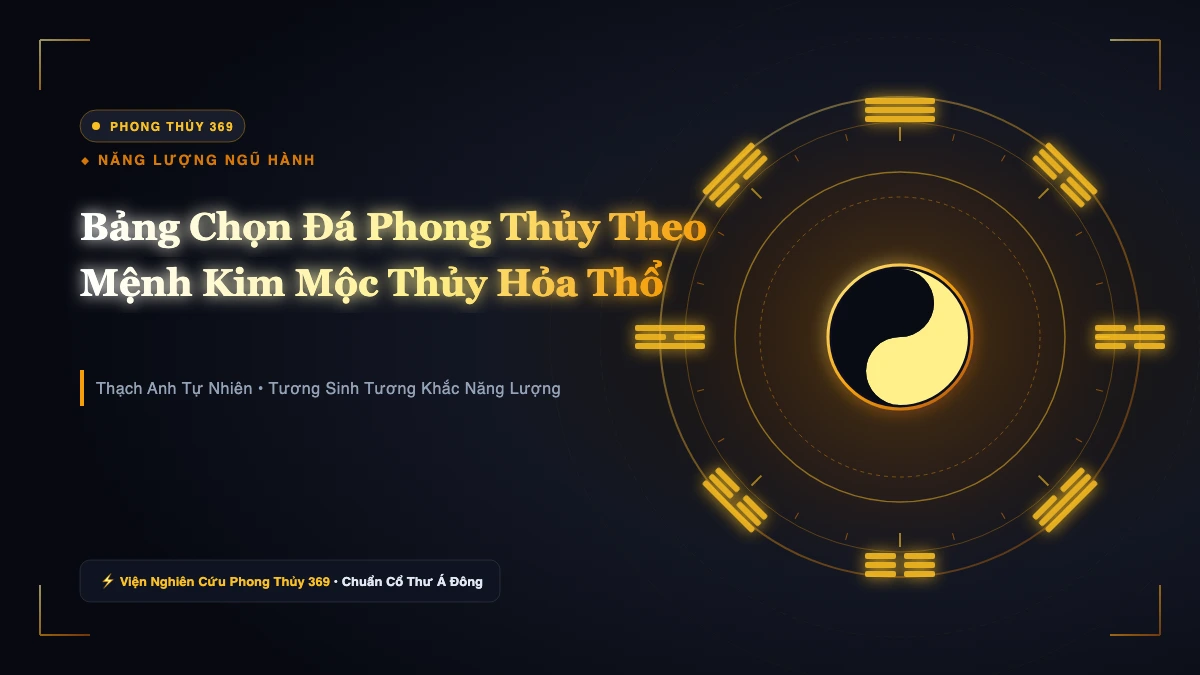 Cách Chọn Đá Phong Thủy Theo Mệnh Ngũ Hành: Bảng Tra Màu Sắc Kim Mộc Thủy Hỏa Thổ