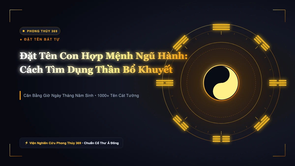 Đặt Tên Con Theo Ngũ Hành Bát Tự: Cách Tìm Dụng Thần Bổ Khuyết Chuẩn Nhất Cho Bé