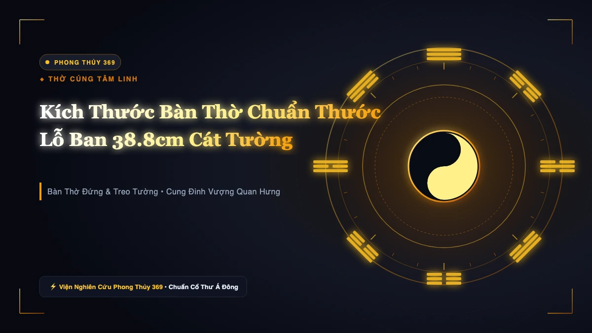Kích Thước Bàn Thờ Chuẩn Phong Thủy: Bảng Tra Cứu Thước Lỗ Ban 38.8cm Cát Tường