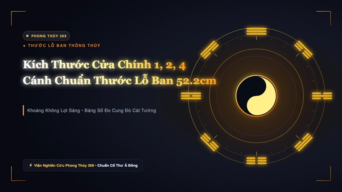 Kích Thước Cửa Chính 1 Cánh, 2 Cánh, 4 Cánh Chuẩn Thước Lỗ Ban 52.2cm