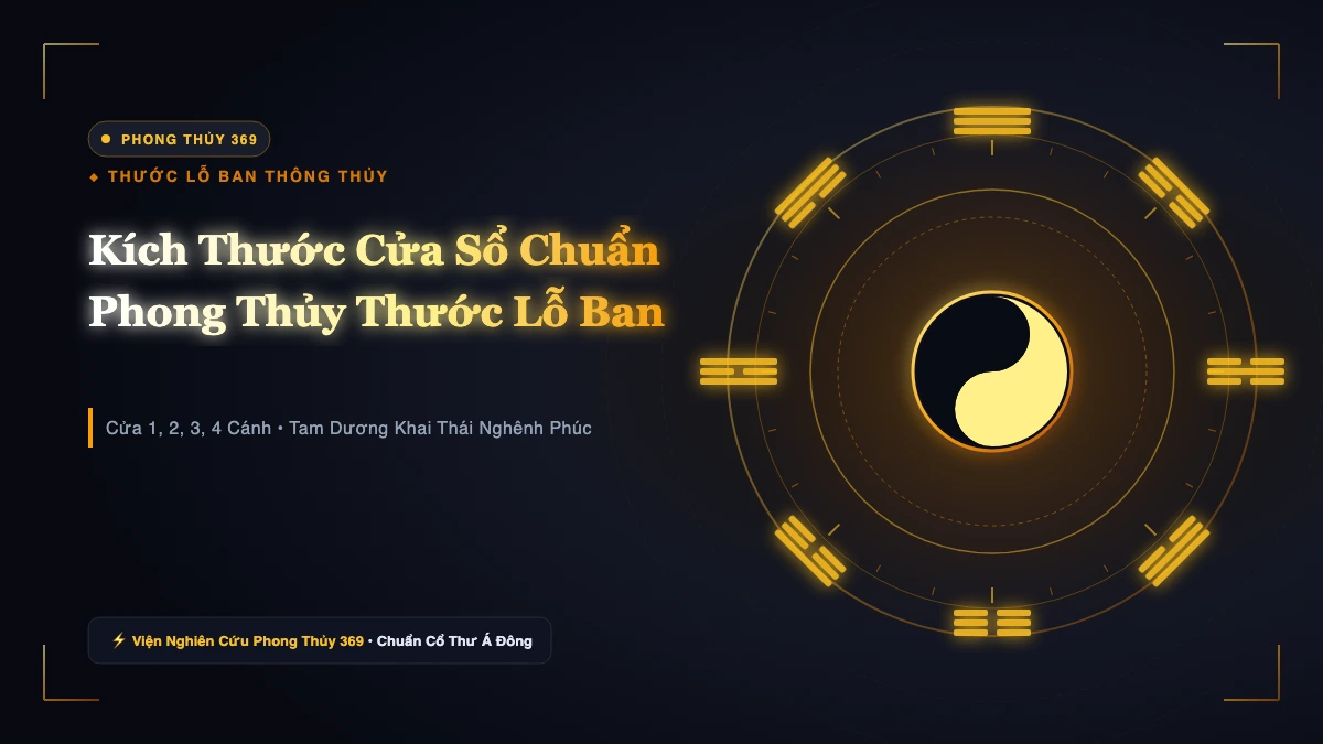Kích Thước Cửa Sổ Chuẩn Phong Thủy Theo Thước Lỗ Ban (1, 2, 3, 4 Cánh)