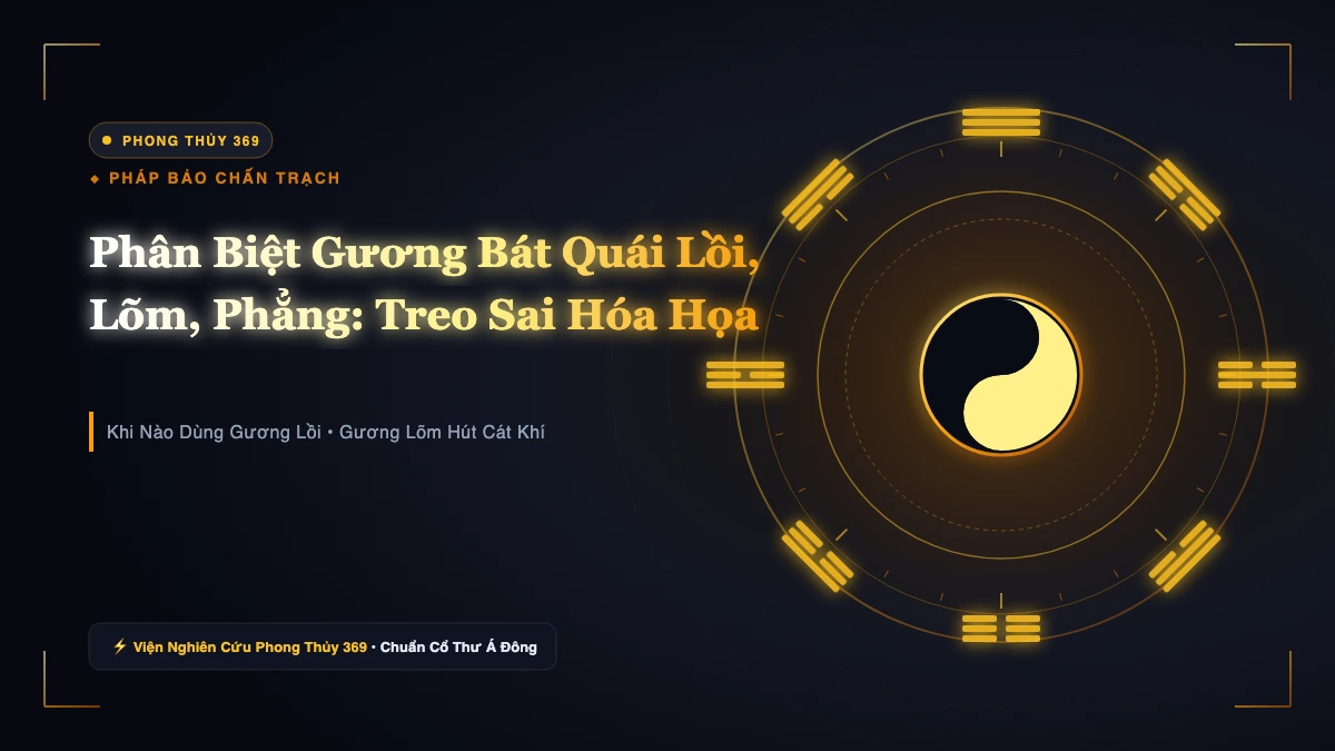 Phân Biệt Gương Bát Quái Lồi, Lõm, Phẳng: Treo Sai Hóa Họa, Treo Đúng Trừ Tà